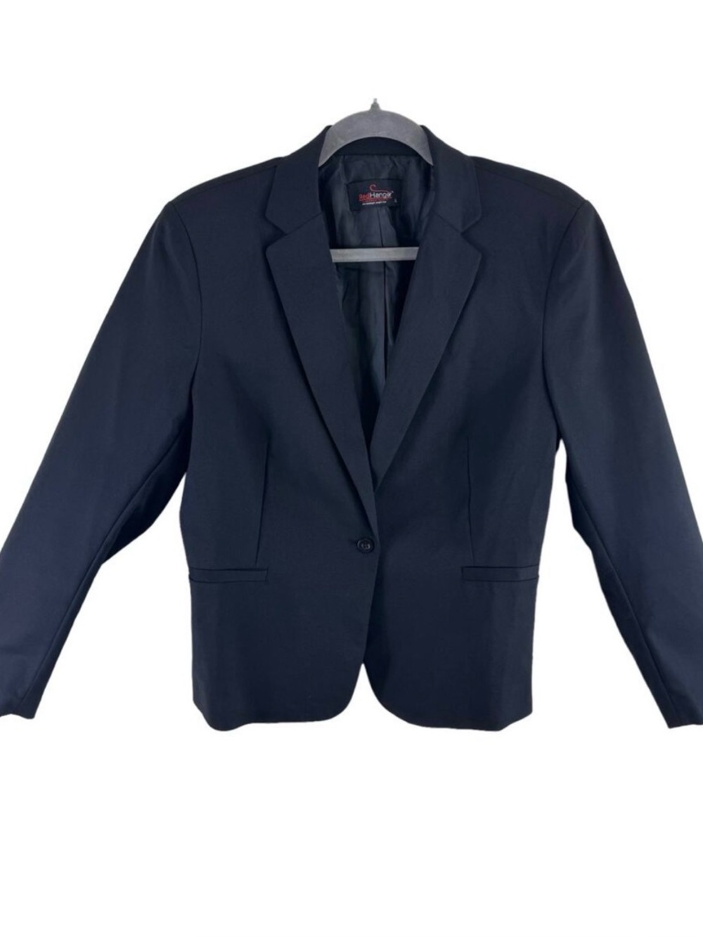 Red Hanger Black Single Breasted Button Front Lined Professional Blazer Size XL